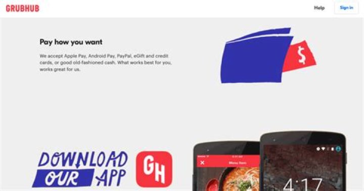 Can you pay for Grubhub with cash?