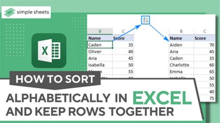 How do I sort one column and keep rows together in Excel?