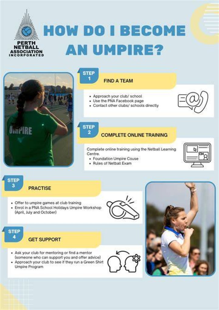 How do you become an umpire in netball?