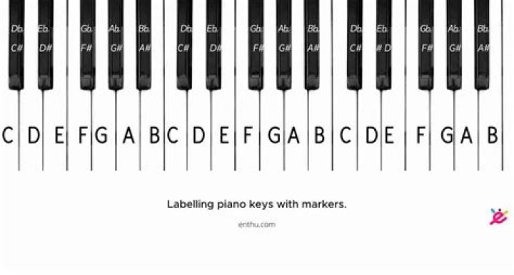 How do you label a piano key with notes?