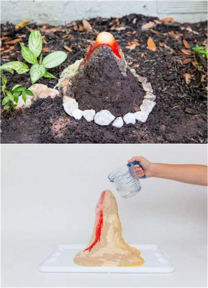 How do you make a homemade volcano explode?