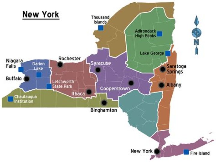 What are the six regions of New York State?