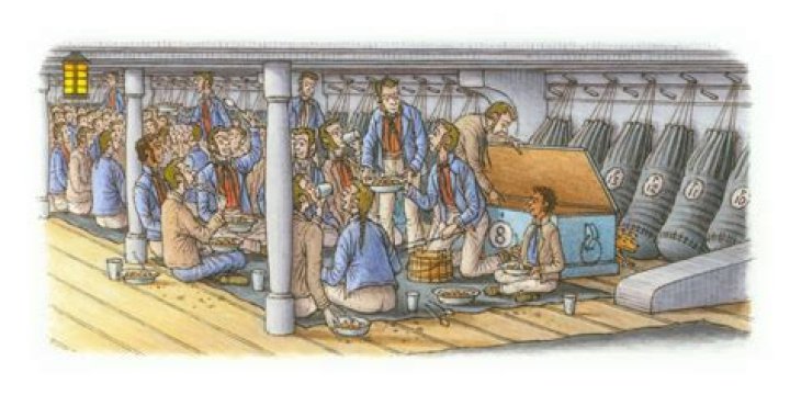 What did sailors eat in the 1500s?