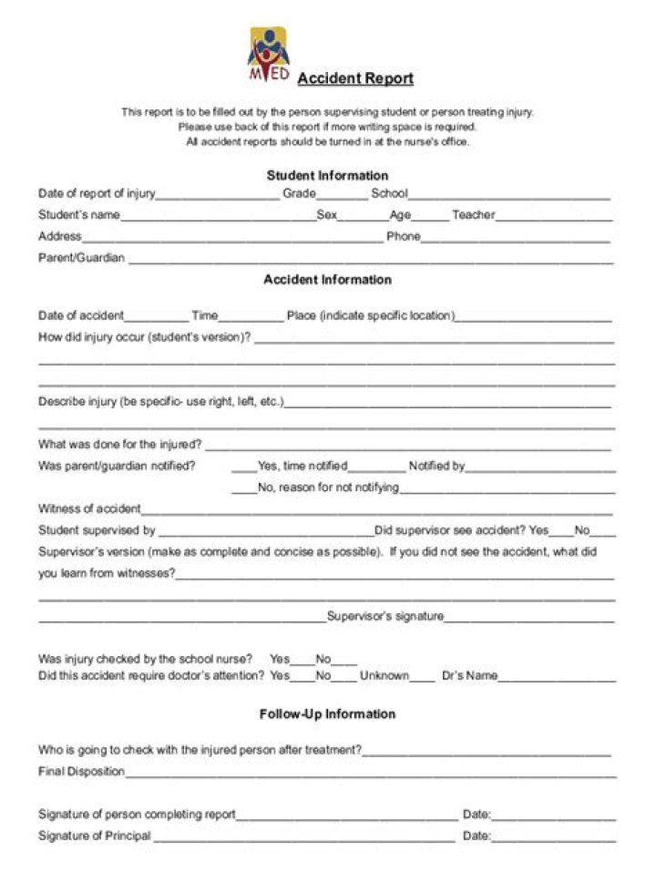 What is accident report form?