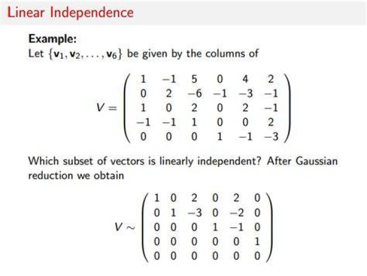 What is linear independence in Matrix?