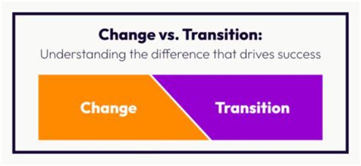What is the difference between change and transition in business?