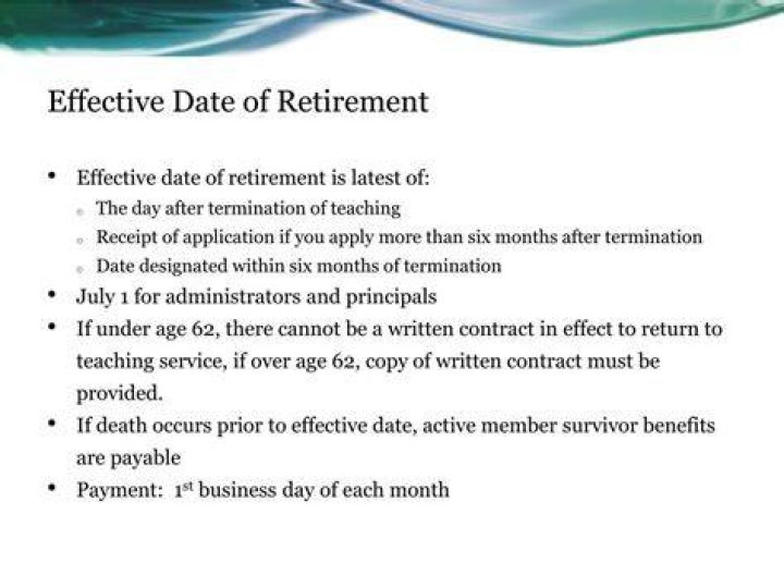 What is the effective date of retirement?