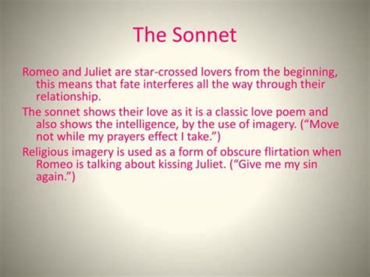 What is the sonnet in Romeo and Juliet?