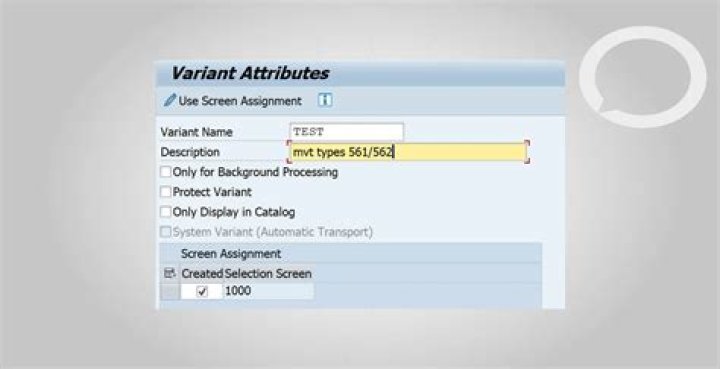 What is variant in SAP background jobs?